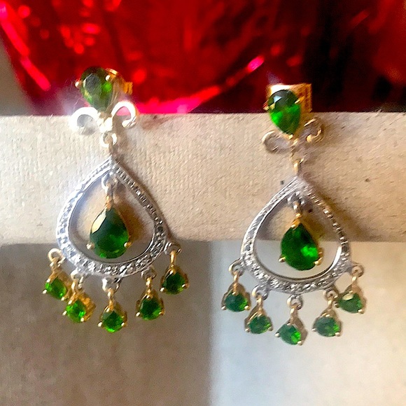 14kt solid yellow gold Chrome dioxide rarrings - Picture 2 of 8